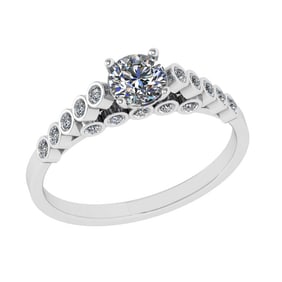 0.80 Ctw SI2/SI1 Diamond 14k white Gold Engagement Ring (ALL DIAMOND ARE LA