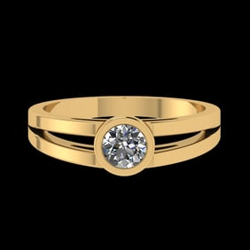 0.36 Ctw VS/SI1 Diamond Prong Set 10K Yellow Gold Solitaire Ring (ALL DIAMO