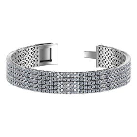 11.25 Ctw VS/SI1 Diamond Prong Set 14k white Gold Bracelet