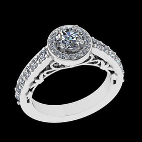 1.66 Ctw VS/SI1 Diamond Prong Set 18k white Gold Engagement Ring (ALL DIAMO