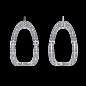 1.06 Ctw VS/SI1 Diamond 14 K White Gold Earrings (ALL DIAMOND ARE LAB GROWN