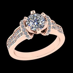 1.86 Ctw VS/SI1 Diamond Prong Set 10k Rose Gold Engagement Ring (ALL DIAMON