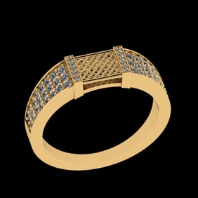 0.36 Ctw VS/SI1 Diamond Prong Set 18k Yellow Gold Engagement Ring