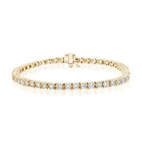 10.9 ctw 14K Yellow Gold 7 inch Basket 4 Prong Tennis Bracelet