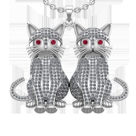 7.10 Ctw VS/SI1 Diamond 14k white Gold Creature theme Pandant (ALL DIAMOND