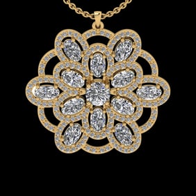 4.28 Ctw VS/SI1 Diamond 18K Yellow Gold Necklace (ALL DIAMOND ARE LAB GROWN