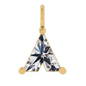 0.49 ctw VS Diamond Style Prong Set 14k Yellow Gold Alphabet-A Pendant (ALL