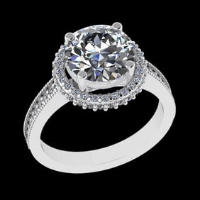 3.29 Ctw VS/SI1 Diamond 10k white Gold Engagement Ring (ALL DIAMOND ARE LAB