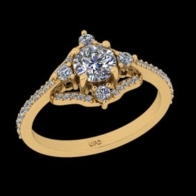1.32 Ctw VS/SI1 Diamond 10k Yellow Gold Engagement Ring (ALL DIAMOND ARE LA