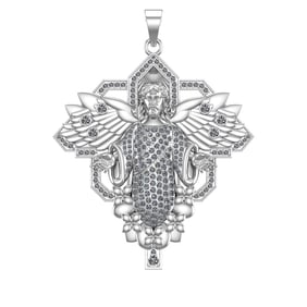 1.95 Ctw VS/SI1 Diamond 14k white Gold Pendant (ALL DIAMOND ARE LAB GROWN )