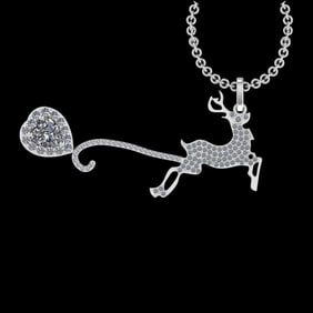 2.94 Ctw VS/SI1 Diamond 10k white Gold Christmas Theme Pandant (ALL DIAMOND