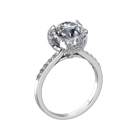 3.10 Ctw VS/SI1 Diamond 14K White Gold Engagement Ring (ALL DIAMOND ARE LAB