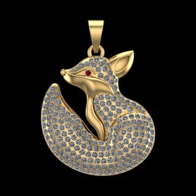 6.62 Ctw VS/SI1 Diamond 10k Yellow Gold Pandant (ALL DIAMOND ARE LAB GROWN)