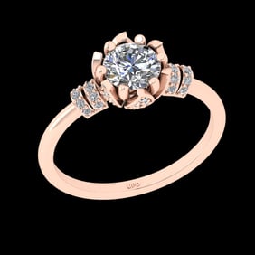 1.41 Ctw VS/SI1 Diamond 18K Rose Gold Engagement Ring