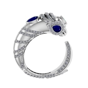 1.82 Ctw VS/SI1 Blue Sapphire and Diamond 14K White Gold Engagement Ring AL