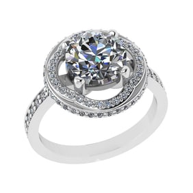 3.12 Ctw VS/SI1 Diamond Prong Set 14k white Gold Engagement Ring (ALL DIAMO