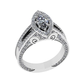 1.83 Ctw VS/SI1 Diamond 14K White Gold Engagement Ring (ALL DIAMOND ARE LAB