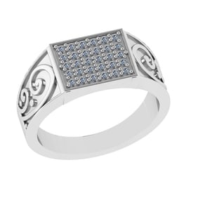 0.33 Ctw VS/SI1 Diamond 14k white Gold Cuslter Engagement Ring