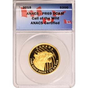 Canada 1 Oz. Gold PF 2015 Mountain Lion PR69 ANACS
