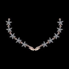 26.36 Ctw VS/SI1 Diamond 10k Rose Gold Necklace (ALL DIAMOND ARE LAB GROWN)