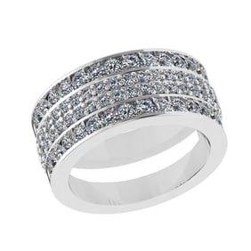 1.90 Ctw SI2/SI1 Diamond Prong Set 14k white Gold Eternity Band Ring