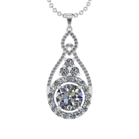 5.47 Ctw VS/SI1 Diamond 14K White Gold Pendant Necklace (ALL DIAMOND ARE LA