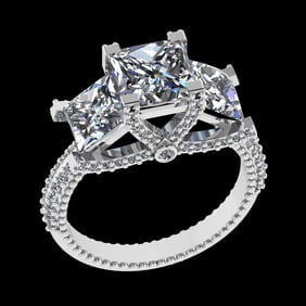 4.58 Ctw SI1/SI2 Diamond 10k white Gold Engagement Ring (ALL DIAMOND ARE LA