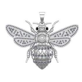 1.98 Ctw SI1/SI2 Diamond 14k white Gold Creature Pendant(ALL DIAMOND ARE LA