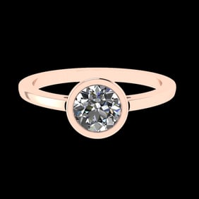 0.84 Ctw VS/SI1 Diamond Prong Set 10K Rose Gold Solitaire Ring (ALL DIAMOND