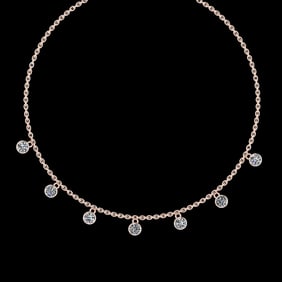 1.05 Ctw VS/SI1 Diamond 14K Rose Gold Yard Necklace (ALL DIAMOND ARE LAB GR