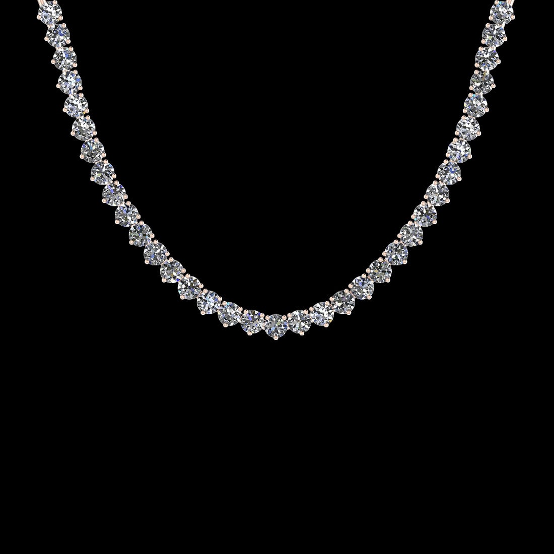4.64 Ctw VS/SI1 Diamond 3 14K Rose Gold Necklace (ALL DIAMOND ARE LAB GROWN: Center Diamond Weight : 4.64 Ctw (Round Cut) Center Diamond Color :- J-K Center Clarity : VS/SI1 Stone Setting : Prong 14K Rose Gold Necklace (ALL DIAMOND ARE LAB GROWN ) Size :-17 Inch (ALL DIAMOND A