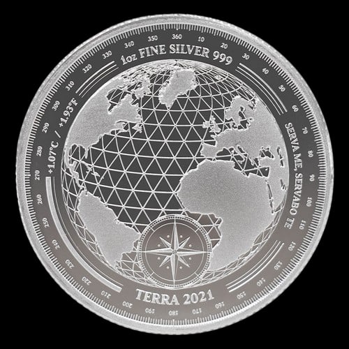 2021 Tokelau 1 oz Silver $5 Terra BU: 2021 Tokelau 1 oz Silver $5 Terra BU #NGFY65182v15