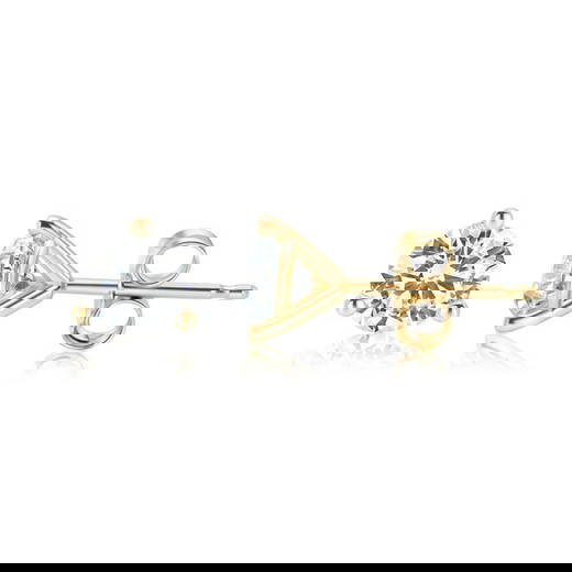 1.81 ctw 14k Yellow Gold 3 Prong Martini Pushback Round Stud