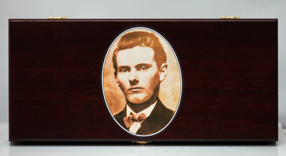 COLLECTORS EDITION JESSE JAMES REVOLVER PISTOL KNIFE: COLLECTORS EDITION JESSE JAMES REVOLVER PISTOL KNIFE **|**|** Jesse Woodson James (September 5, 1847 â€“ April 3, 1882) was an American outlaw, gang leader, bank robber, train robber, and murdere