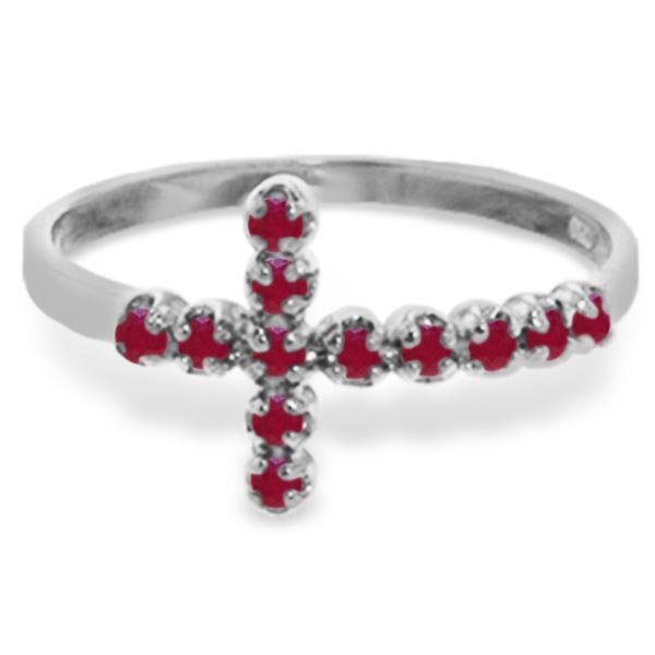 14K. SOLID GOLD CROSS RING WITH NATURAL RUBIES: 14K. SOLID GOLD CROSS RING WITH NATURAL RUBIES **|**|** Item Information - Metal: 14K Rose Gold - Item Weight: 1.40 gr. - Gemstones - - 12 ROUND shape, 1.50 mm, RUBY = 0.30 ct