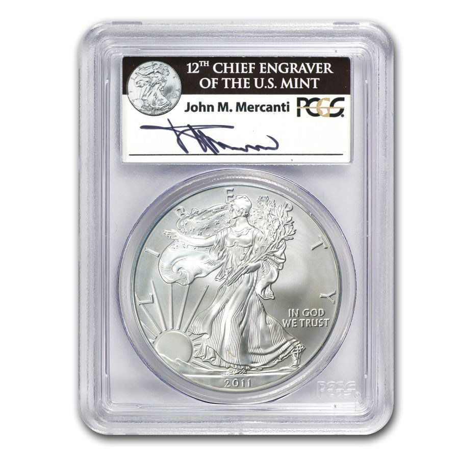2011-W Burnished Silver Eagle MS-69 PCGS (FS, 25th Ann,: #31223v1 2011-W Burnished Silver Eagle MS-69 PCGS (FS, 25th Ann, **|**|** 2011-W Burnished Silver Eagle MS-69 PCGS (FS, 25th Ann, Mercanti)