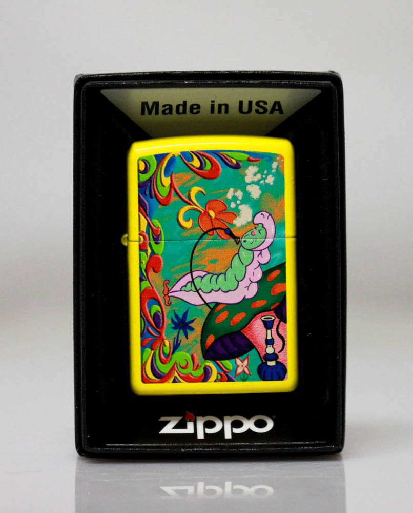 CATERPILLAR ON MUSHROOM GENUINE ZIPPO LIGHTER MADE IN U