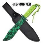 ZOMBIE HUNTER EDITION MACHETE STYLE KNIFE W/GREEN SKULL: ZOMBIE HUNTER EDITION MACHETE STYLE KNIFE W/GREEN SKULL **|**|** ZOMBIE HUNTER EDITION MACHETE STYLE KNIFE W/GREEN SKULL DESIGNED CAMOUFLAGE