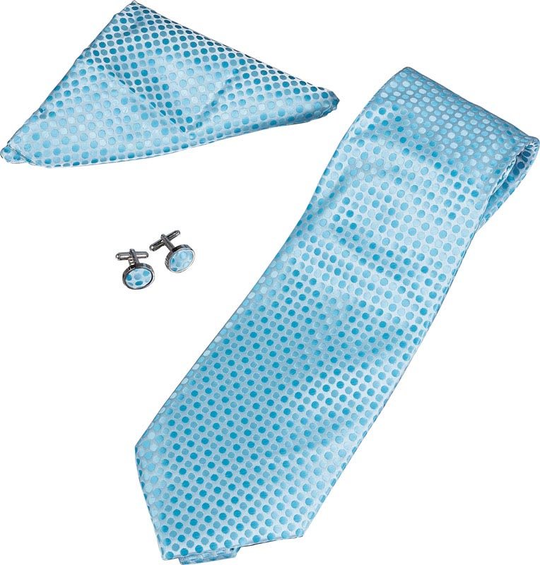 Polka Blue Tie, Cufflinks and Pocket Square Gift Set: Polka Blue Tie, Cufflinks and Pocket Square Gift Set **|**|** Polka Blue Tie, Cufflinks and Pocket Square Gift Set