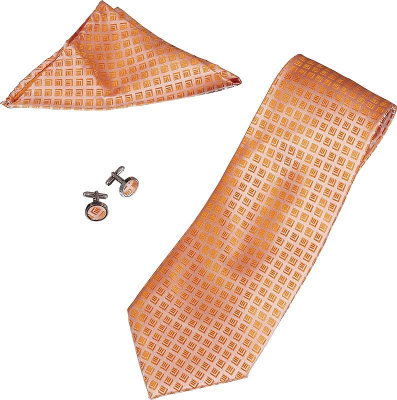 Toriz Orange Pattern Tie, Cufflinks and Pocket Square G: Toriz Orange Pattern Tie, Cufflinks and Pocket Square G **|**|** Toriz Orange Pattern Tie, Cufflinks and Pocket Square Gift Set