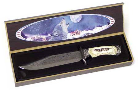WILDLIFE "WOLF" DISPLAY KNIFE WITH CASE: WILDLIFE "WOLF" DISPLAY KNIFE WITH CASE **|**|** WILDLIFE "WOLF" DISPLAY KNIFE WITH CASE