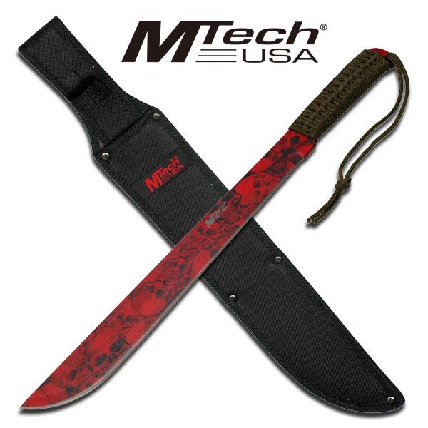,TECH RED SKULL COATING FULL TANG 18" MACHETE: ,TECH RED SKULL COATING FULL TANG 18" MACHETE **|**|** ,TECH RED SKULL COATING FULL TANG 18" MACHETE