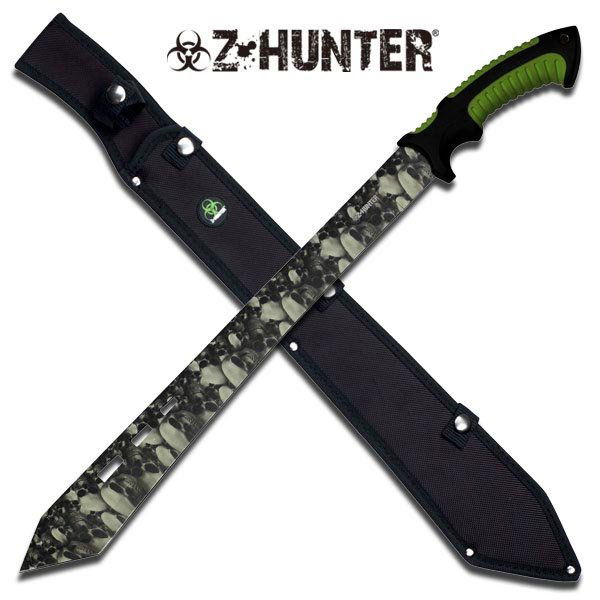 ZOMBIE HUNTER EDITION 24" MACHETE STYLE SKULL CAMOUFLAG: ZOMBIE HUNTER EDITION 24" MACHETE STYLE SKULL CAMOUFLAG **|**|** ZOMBIE HUNTER EDITION 24" MACHETE STYLE SKULL CAMOUFLAGE SWORD W/SHEATH
