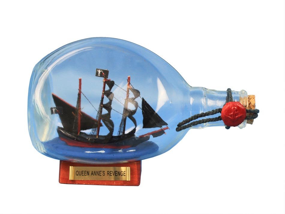 Hand Made Blackbeard's Queen Anne's Revenge Pirate Ship: Hand Made Blackbeard's Queen Anne's Revenge Pirate Ship **|**|** Hand Made Blackbeard's Queen Anne's Revenge Pirate Ship in a Bottle 7"