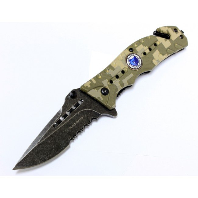 8" CAMO HANDLE SPRING ASSISTED FOLDING KNIFE W/ BELT CL: 8" CAMO HANDLE SPRING ASSISTED FOLDING KNIFE W/ BELT CL **|**|** 8" CAMO HANDLE SPRING ASSISTED FOLDING KNIFE W/ BELT CLIP
