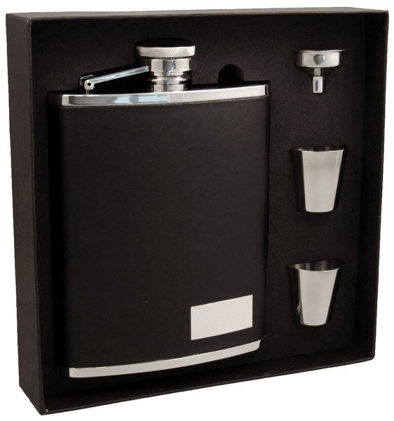 Visol Eclipse S Black Leather 18oz Deluxe Flask Gift Se: Visol Eclipse S Black Leather 18oz Deluxe Flask Gift Se **|**|** Visol Eclipse S Black Leather 18oz Deluxe Flask Gift Set