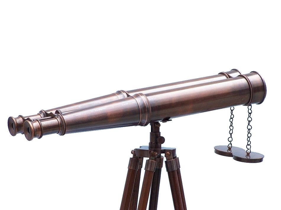 Floor Standing Admiral's Antique Copper Binoculars 62": Floor Standing Admiral's Antique Copper Binoculars 62" **|**|** 62" NAUTICAL ADMIRAL'S FLOOR STANDING ANTIQUE STYLE COPPER BINOCULARS