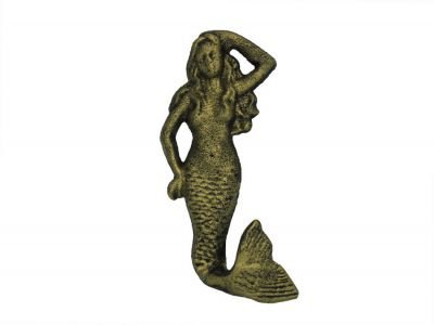 Nautical Decor Rustic Gold Cast Iron Mermaid Hook 6": Nautical Decor Rustic Gold Cast Iron Mermaid Hook 6" **|**|** Nautical Decor Rustic Gold Cast Iron Mermaid Hook 6"