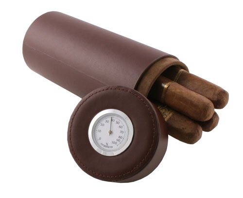 Visol Lure Brown Leather Travel Cigar Case with Hygrome: Visol Lure Brown Leather Travel Cigar Case with Hygrome **|**|** Visol Lure Brown Leather Travel Cigar Case with Hygrometer
