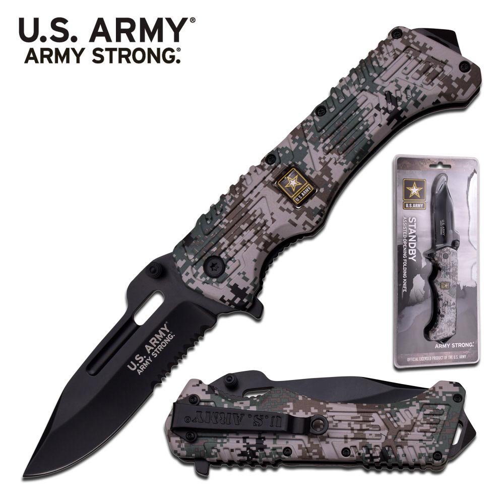 OFFICIALLY LICENSED U.S. ARMY SPRING ASSISTED KNIFE: OFFICIALLY LICENSED U.S. ARMY SPRING ASSISTED KNIFE **|**|** OFFICIALLY LICENSED U.S. ARMY SPRING ASSISTED KNIFE